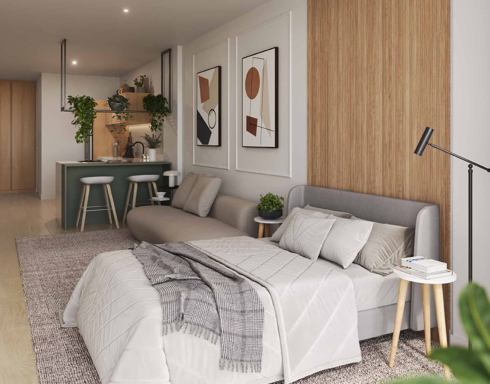 Detail of a furnished apartment at Be.in.Rio Barão da Torre