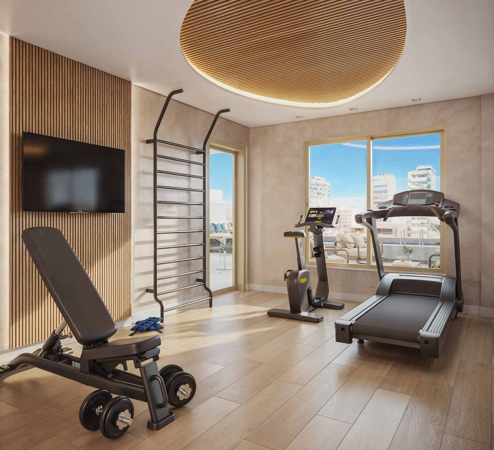 Air-conditioned fitness area at Be.in.Rio Nascimento Silva 387