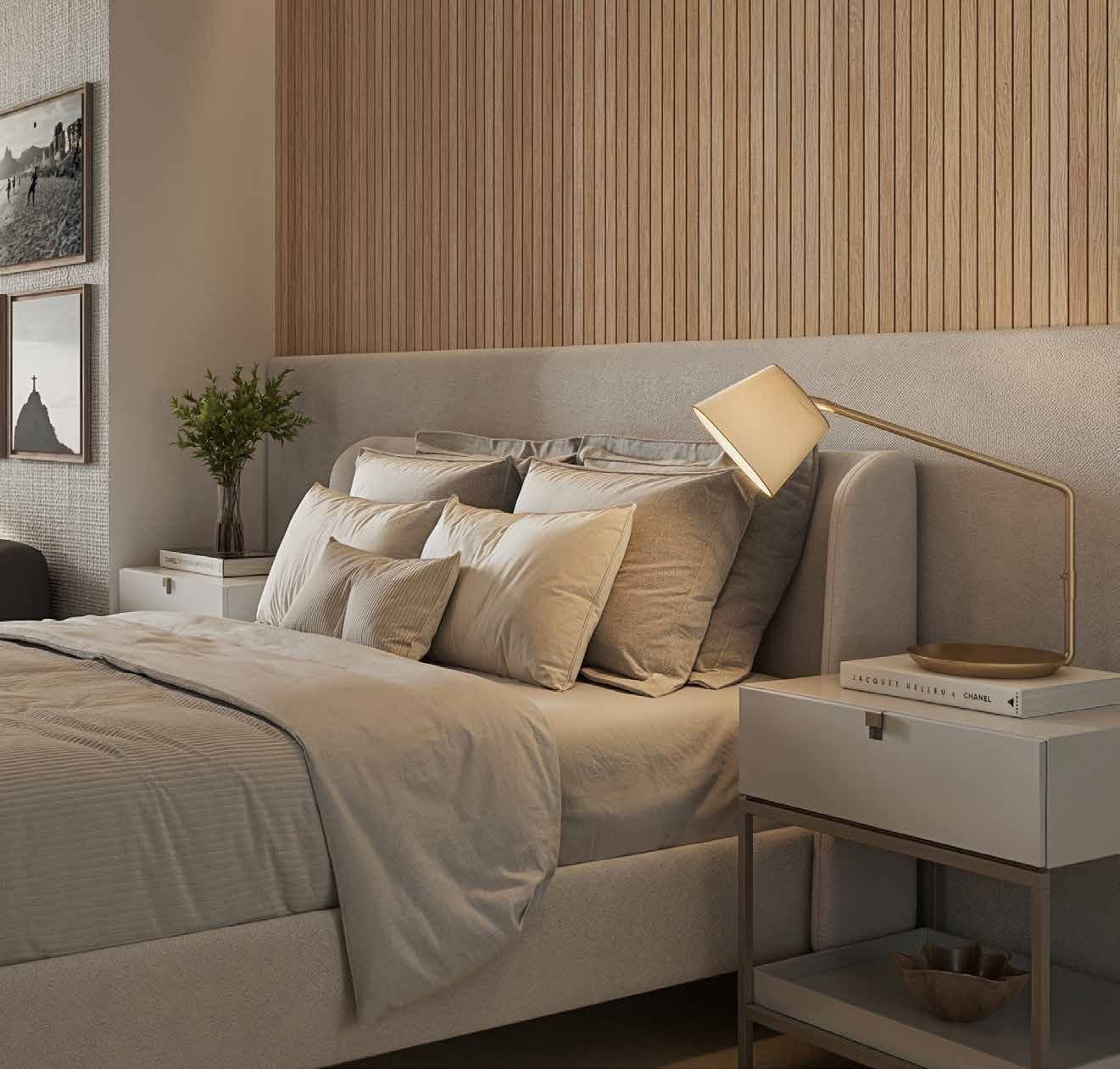 Bedroom detail in an apartment at Be.in.Rio Nascimento Silva 387