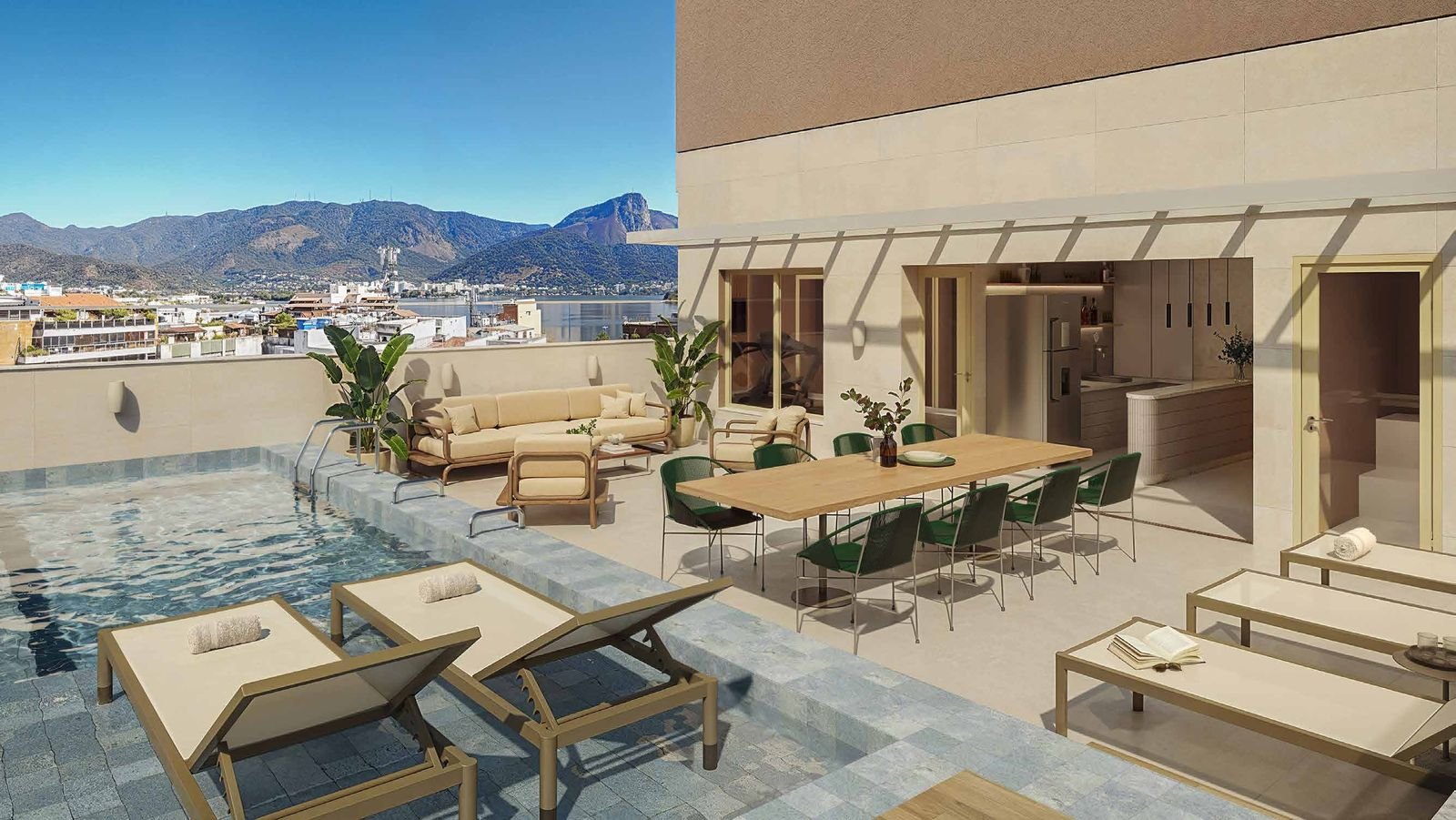 Pool with wet deck on the Be.in.Rio Nascimento Silva 387 rooftop