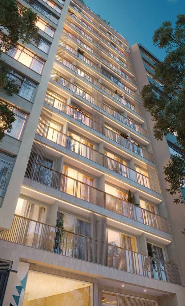 Be.in.Rio Tonelero facade at night