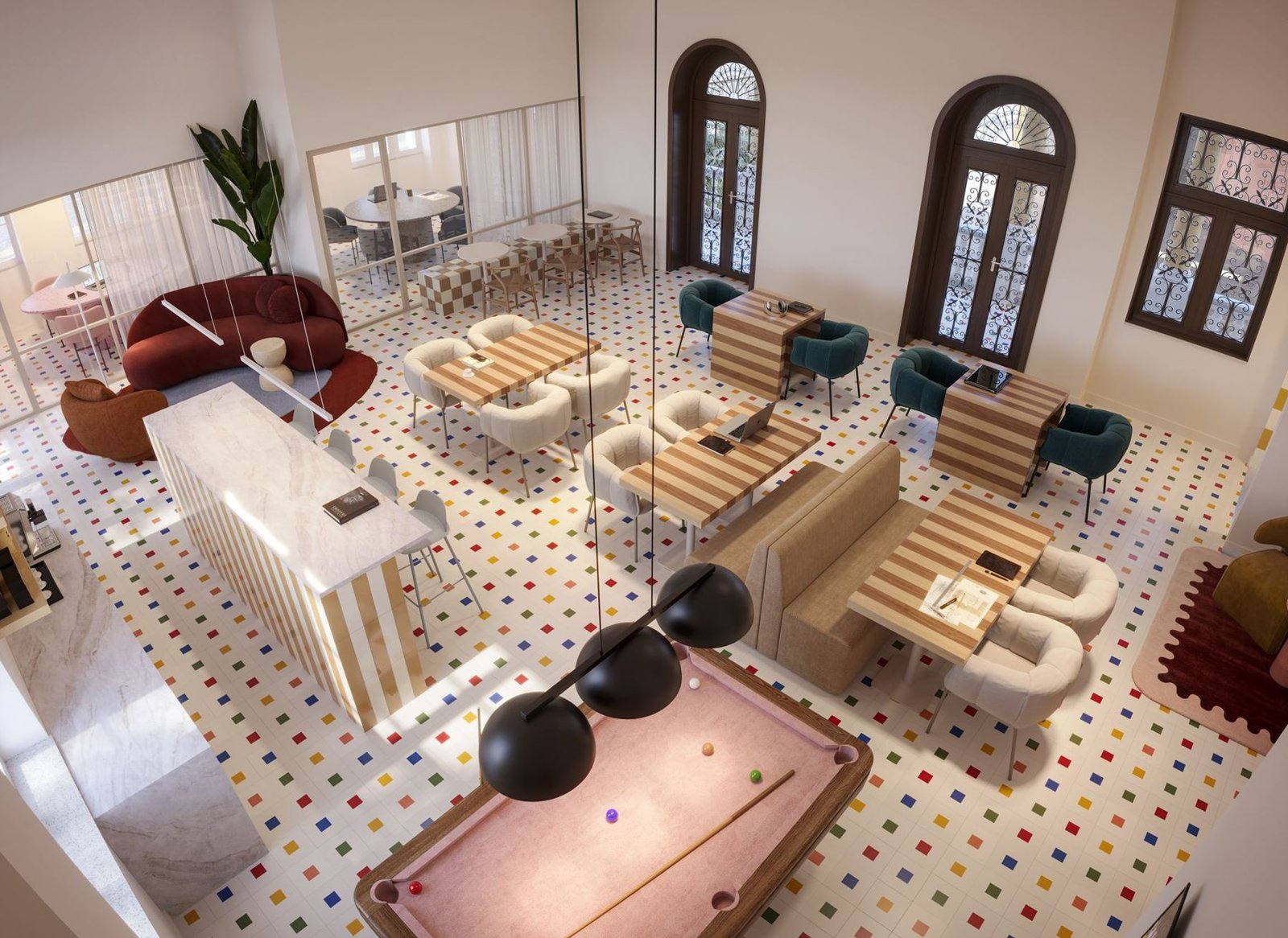 Coworking at the Gaví Creative Hub in the mansion