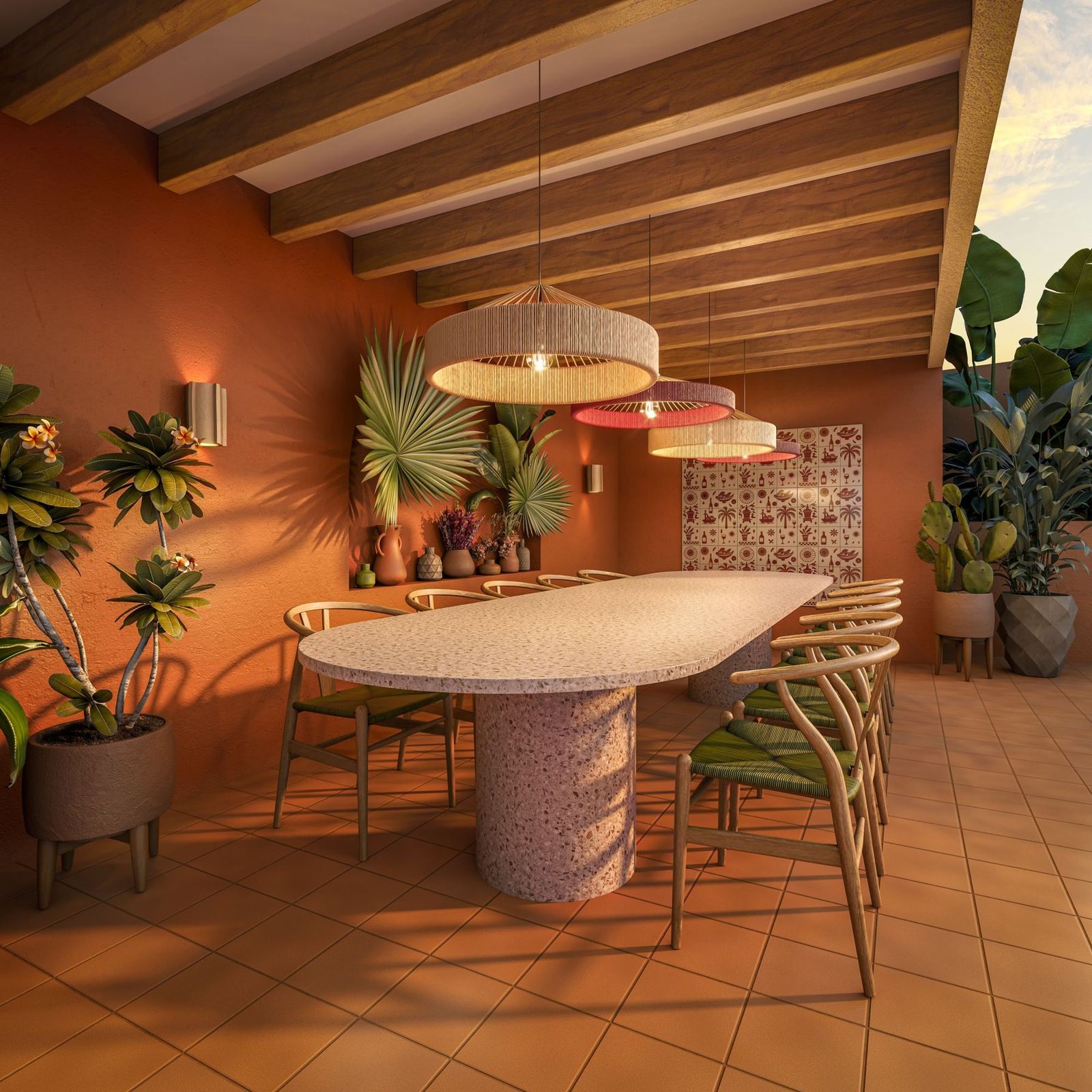 Gourmet area at the Gaví Rooftop Wellness