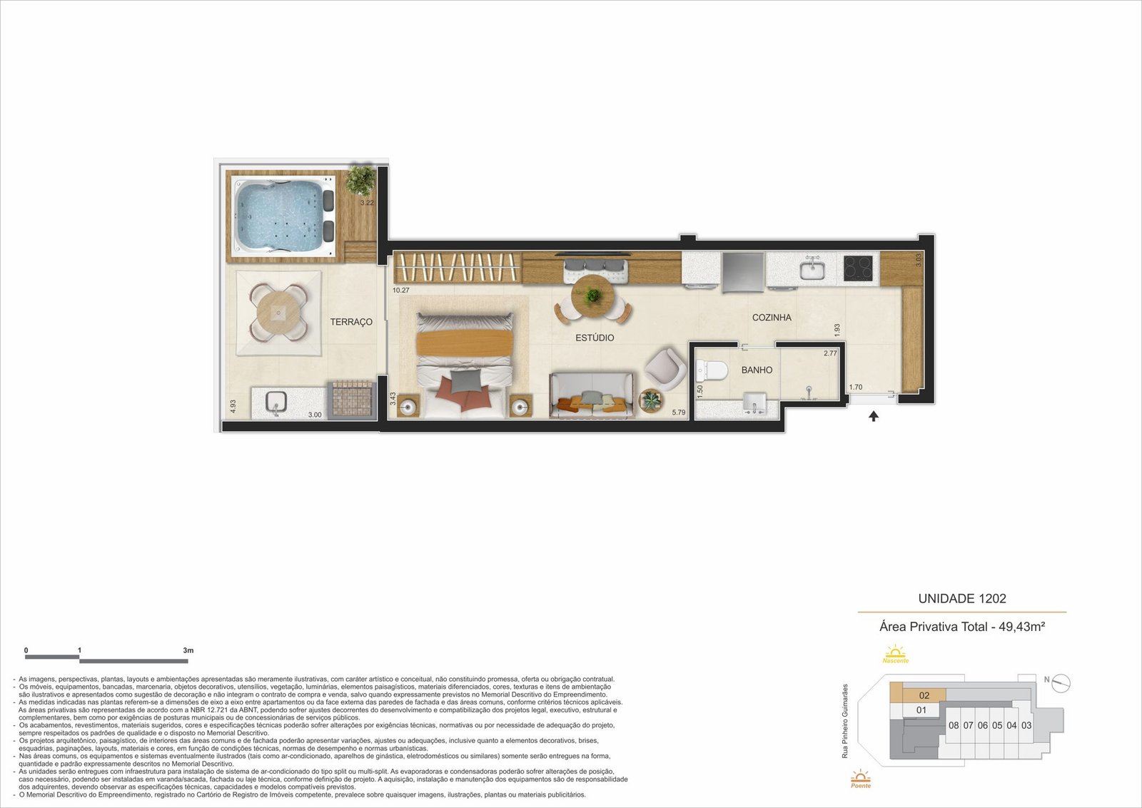 Floor plan of penthouse 1202, Guima Botafogo