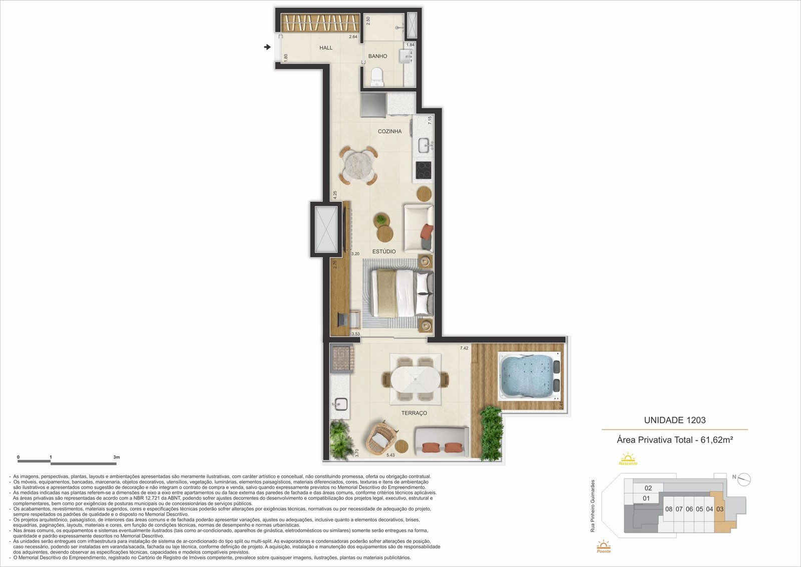 Floor plan of penthouse 1203, Guima Botafogo