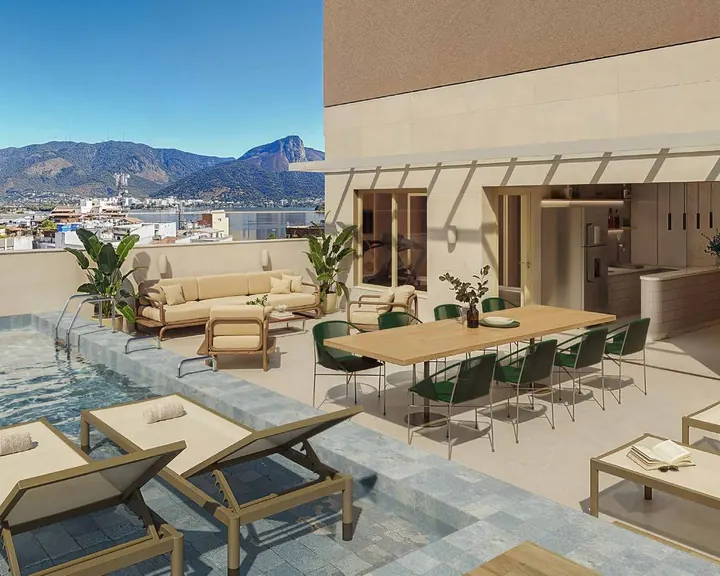 Rooftop pool at Be.in.Rio Nascimento Silva 387, part of the Be.in.Rio Collection