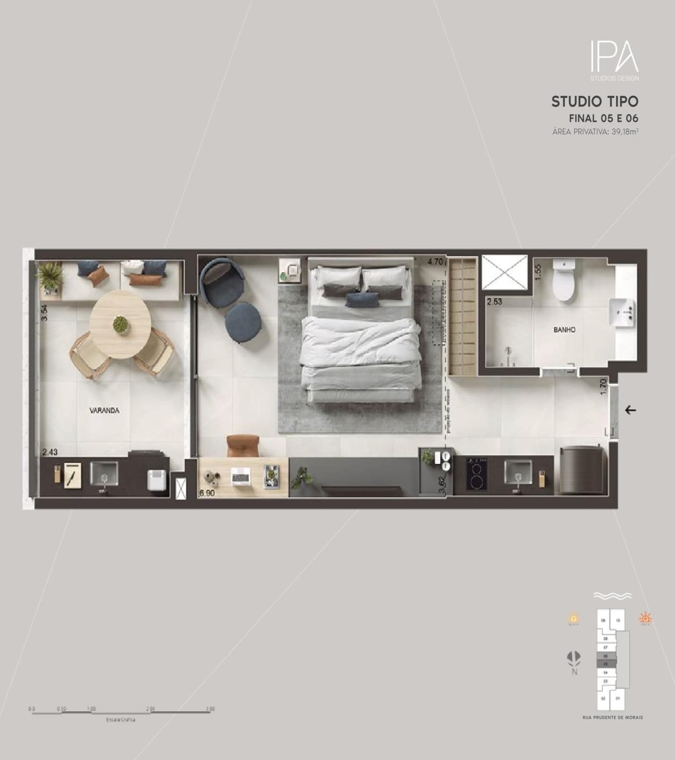Floor plan of studio final 05 and 06, 39.18 m²