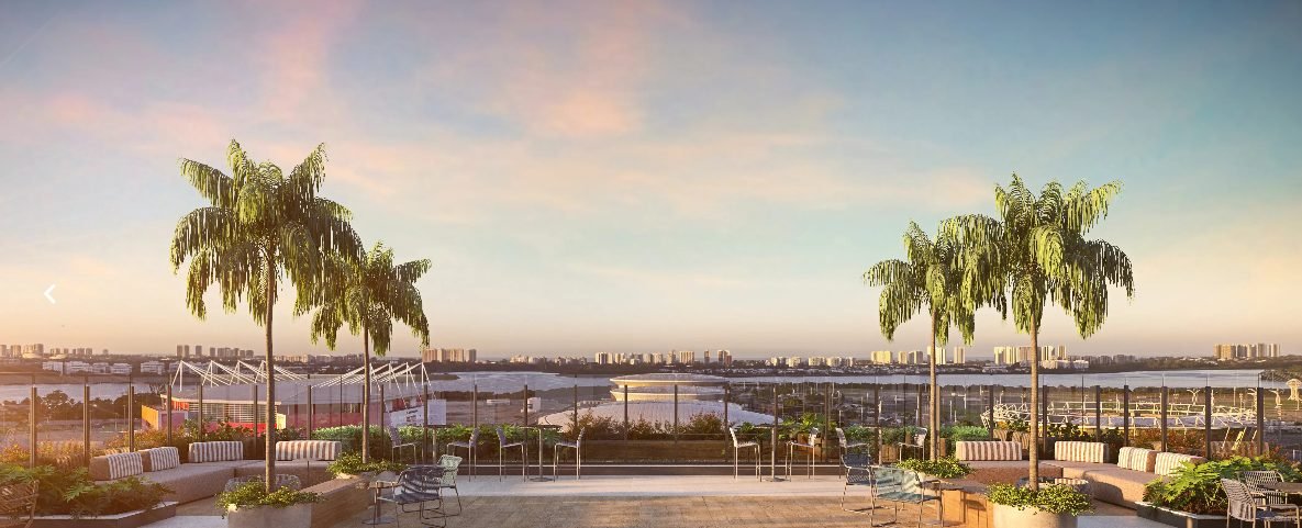 Hall do rooftop do Living Full Imagine