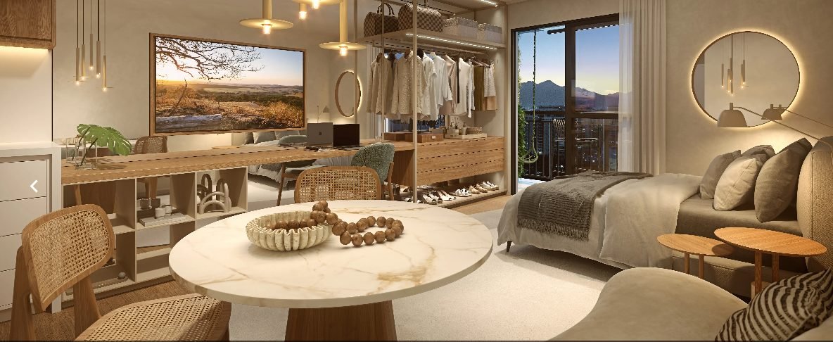 Studio decorado – unidade 1505 do Living Full Imagine