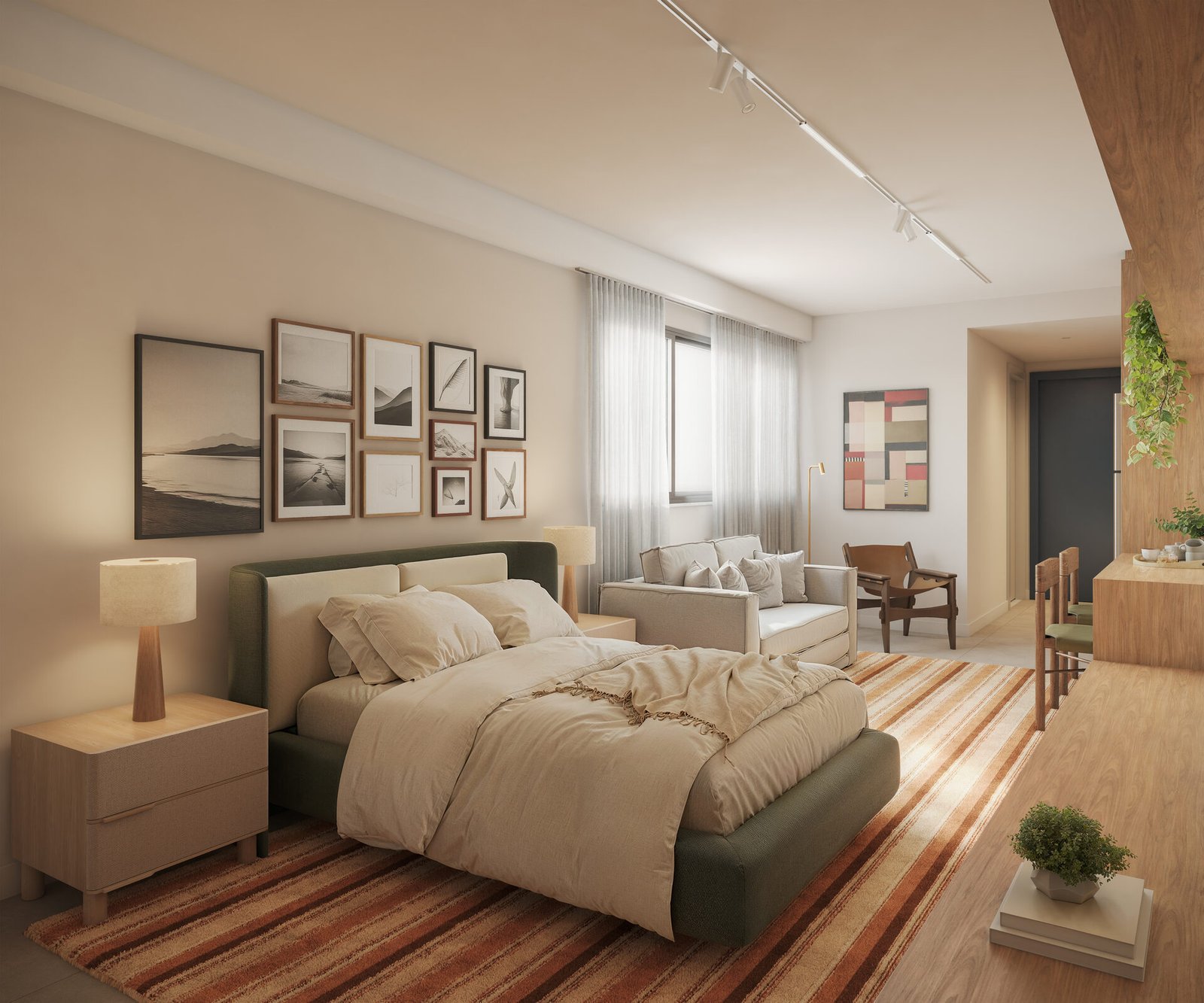 Furnished rear-facing studio, units 604 to 1104, at MO.dO Copa Posto 4