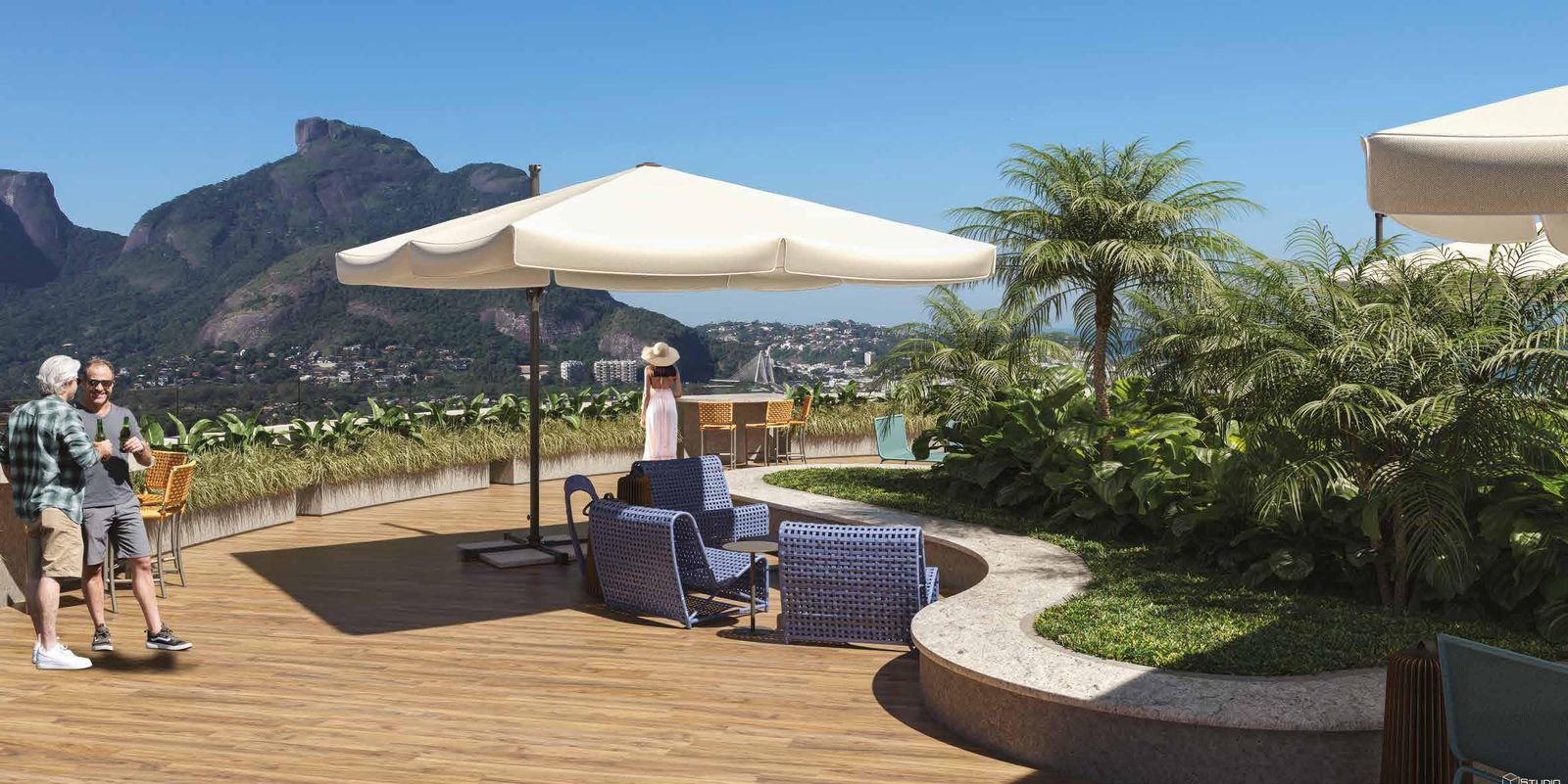 Niemeyer 360 rooftop terrace with a view of Pedra da Gávea