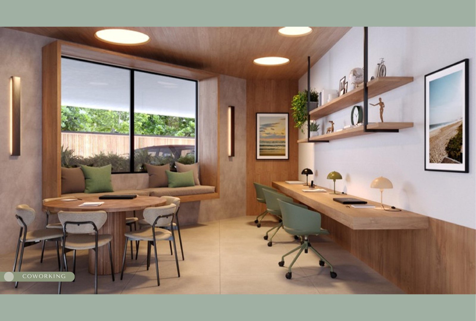 Espaço de coworking do Oceà Jardim Oceânico