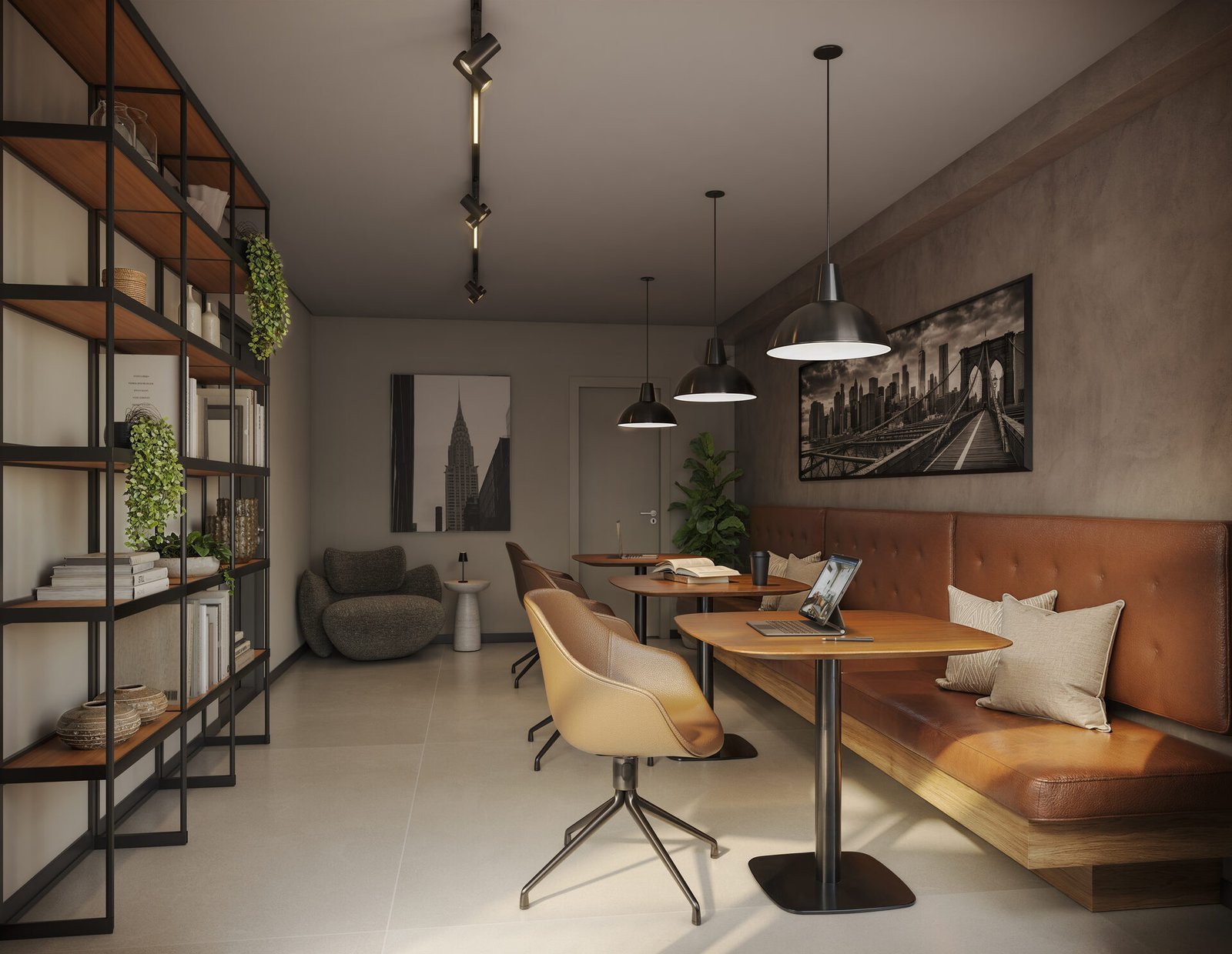 Espaço de coworking do Q Studios