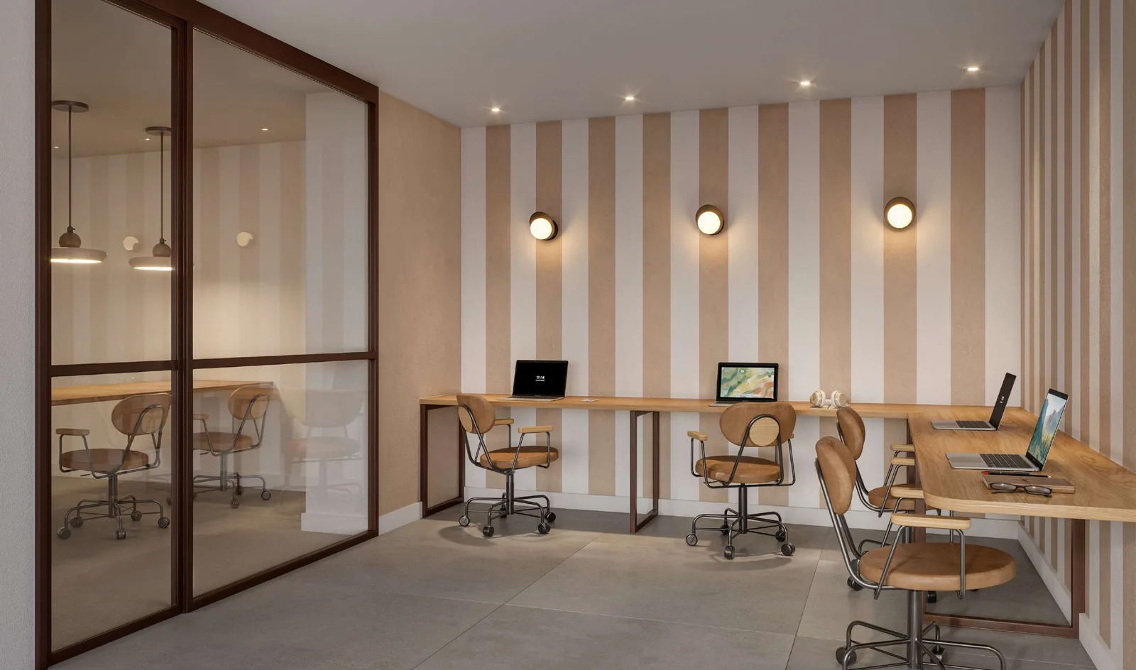 Coworking com sala de reunião do Sete Full Week Studios