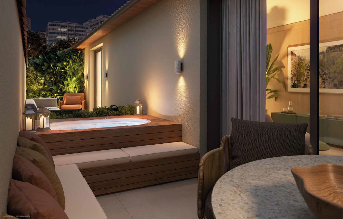 Cobertura do Stay 360 Leblon com ofurô e área externa