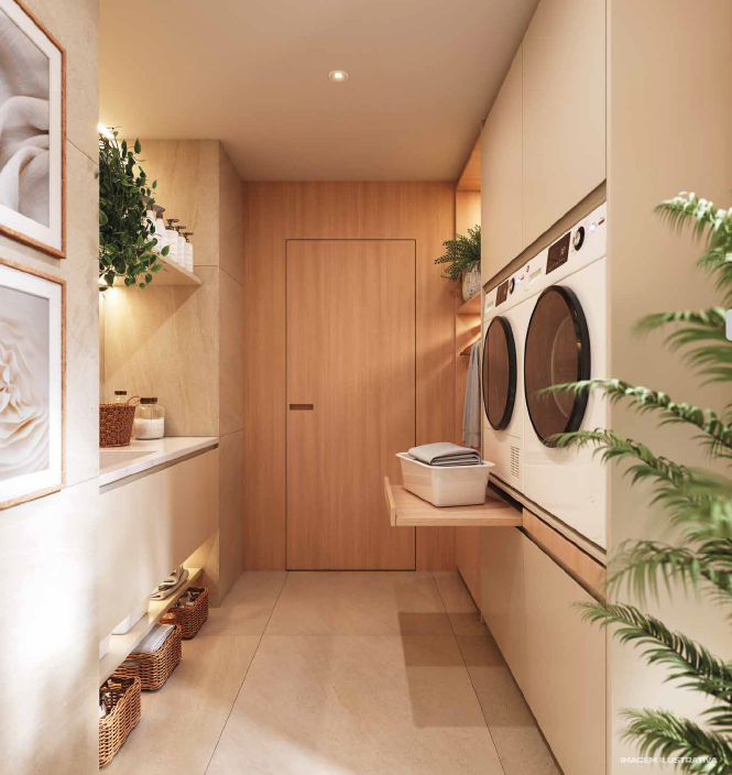 Lavanderia compartilhada do Stay 360 Leblon