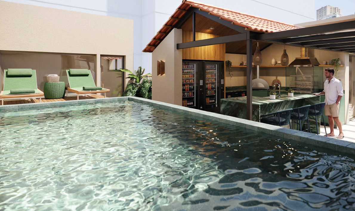 Piscina do rooftop do Stay 360 Leblon